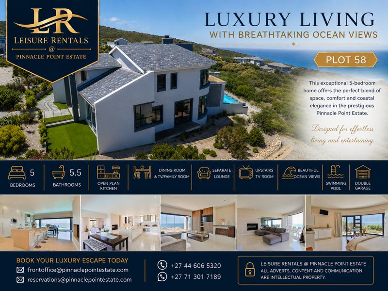 To Let 5 Bedroom Property for Rent in Pinnacle Point Golf Estate Western Cape